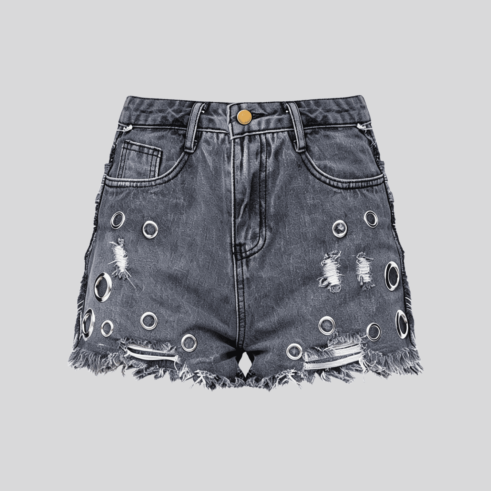wholesale-grommet-embellished-distressed-denim-shorts-custom-streetwear-shorts-oem-odm
