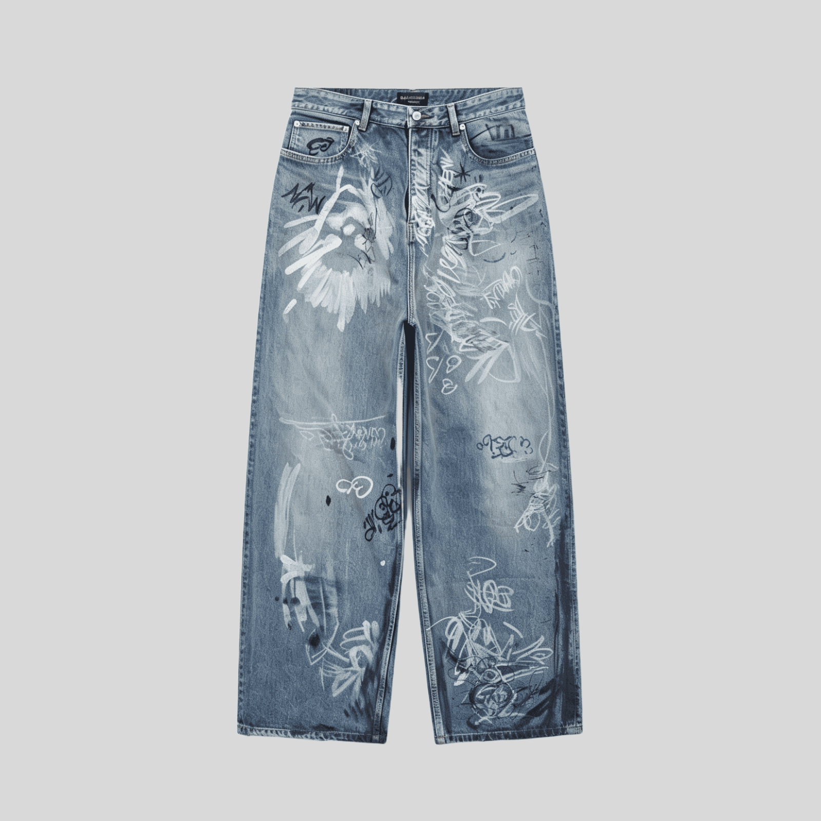 wholesale-graffiti-print-baggy-denim-jeans