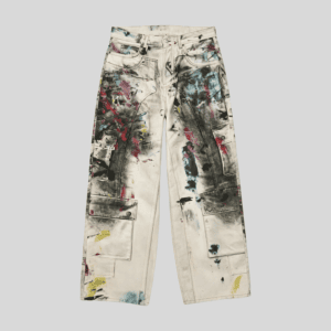 Wholesale Multi-Color Paint Splatter Cargo Denim Jeans – Custom Streetwear Pants OEM/ODM
