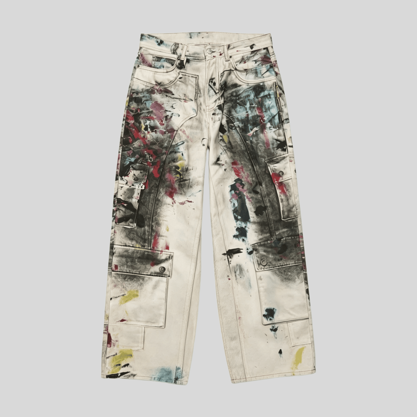 wholesale-multi-color-paint-splatter-cargo-denim-jeans-custom-streetwear-pants-oem-odm