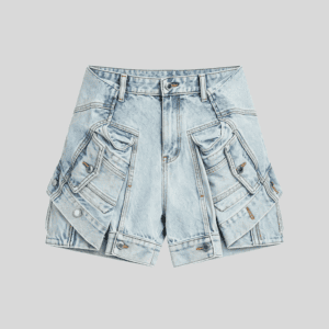Wholesale Denim Jacket-Tie Shorts – Custom Streetwear Utility Shorts OEM/ODM