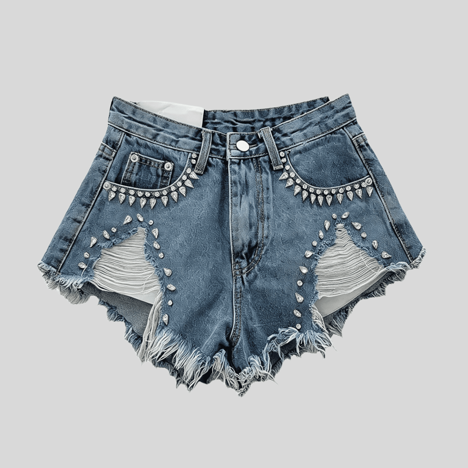 wholesale-rhinestone-trimmed-distressed-denim-shorts-custom-streetwear-shorts-oem-odm