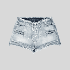 Wholesale Lace-Up Zippered Denim Shorts – Custom Streetwear Utility Shorts OEM/ODM