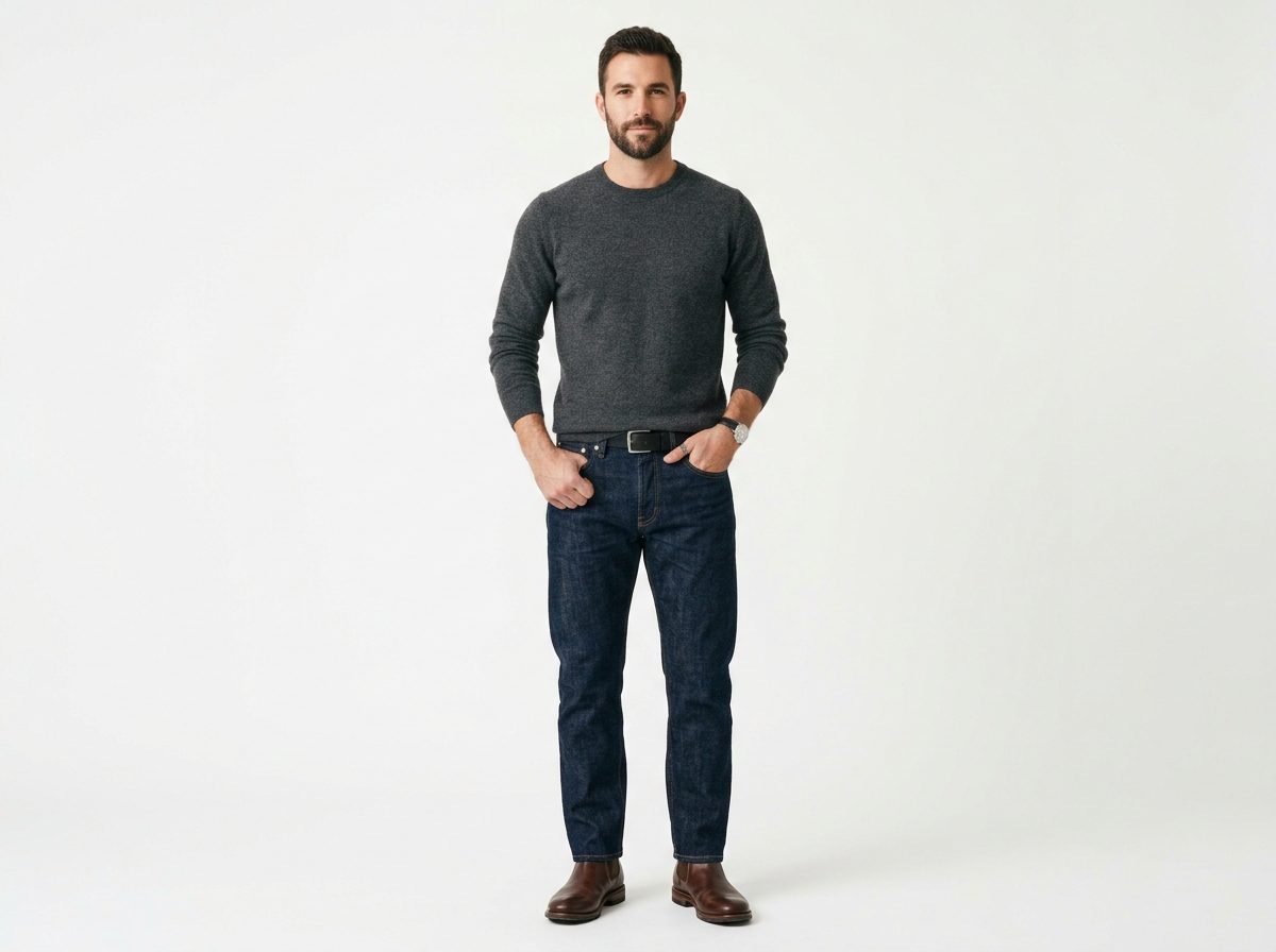man standing in dark jeans 202608192320